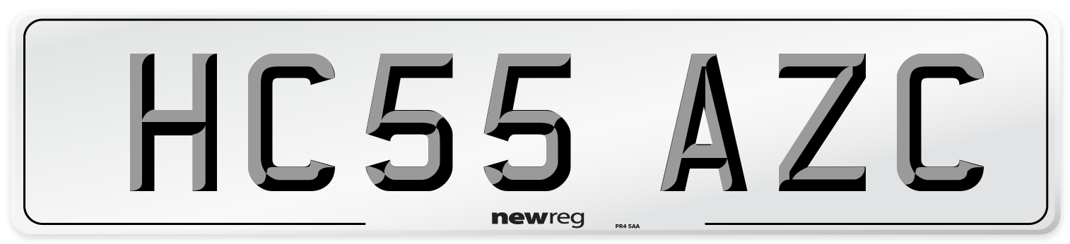 HC55 AZC Number Plate from New Reg